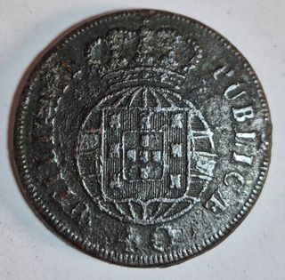 Portogallo, 40 reis 1821 in bronzo detto "Pataco".