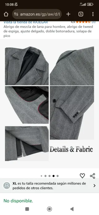 Abrigo de lana espiga gris