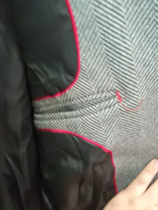 Abrigo de lana espiga gris