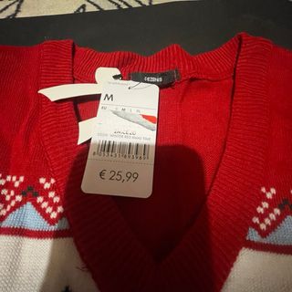 Maglione Natale scollo V Taglia M