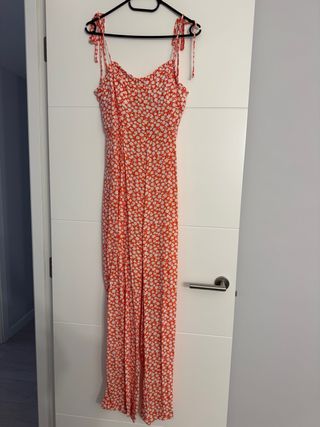 Mono floral naranja y blanco de Mango