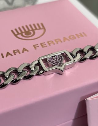 Bracciale Chiara Ferragni Cuore Rosa Argento