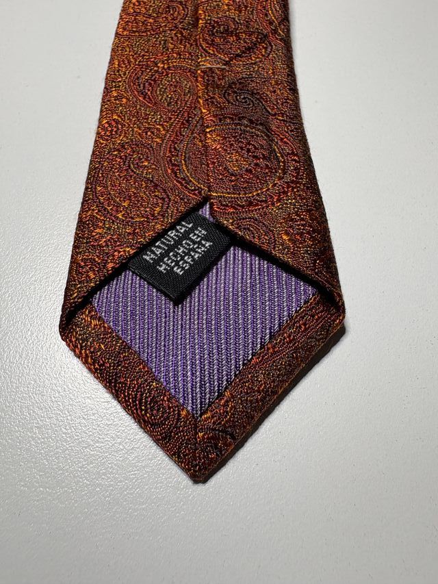 Corbata Deco Naranja y Morado