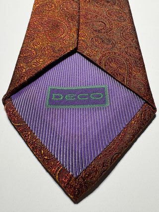 Corbata Deco Naranja y Morado