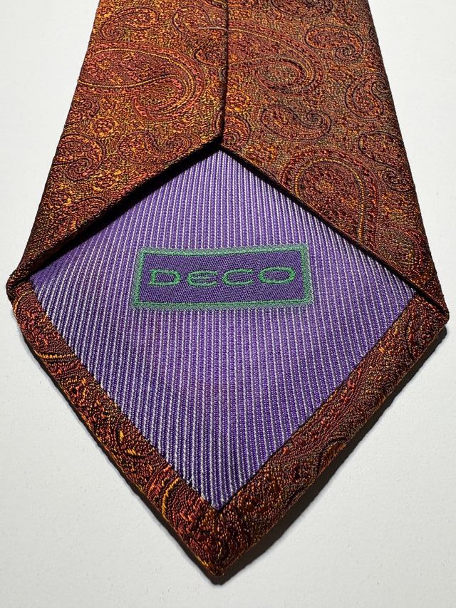 Corbata Deco Naranja y Morado