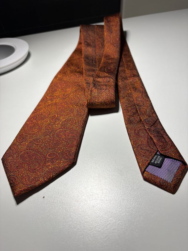Corbata Deco Naranja y Morado