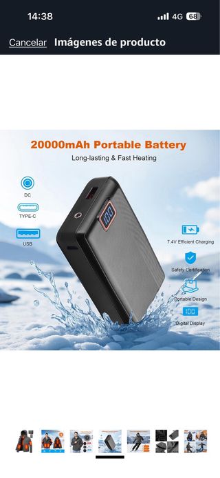 Chaqueta Calefactable Gris