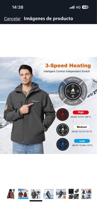 Chaqueta Calefactable Gris