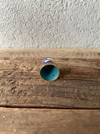 Ditale vintage cloisonné cinese con panda smaltato