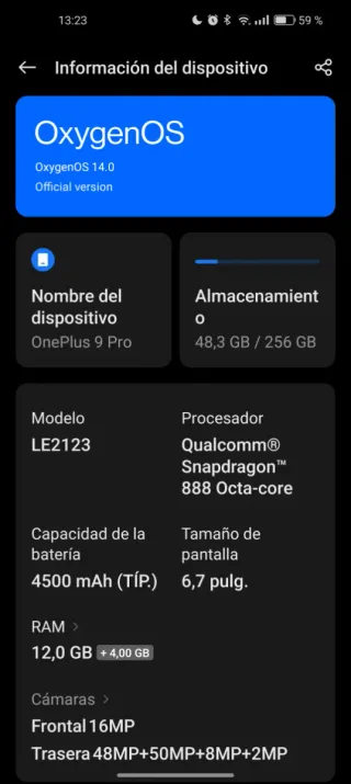 OnePlus 9 Pro 12GB/256GB Negro