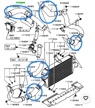 Manguitos Intercooler Mitsubishi Lancer Evo