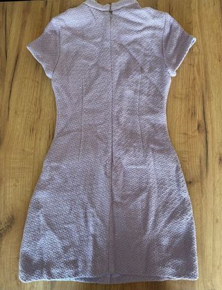 Vestido morado botones tweed