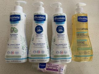 mustela detergente x3 + olio bagno + pasta cambio