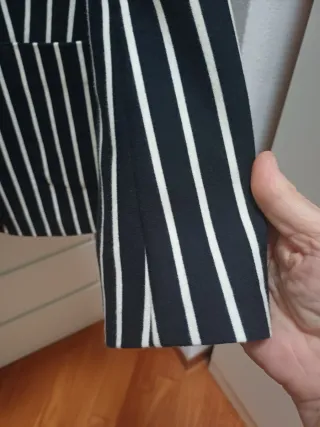 Blazer cotone righe bianche e panna