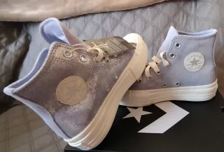 Converse All Star morado/plata talla 36