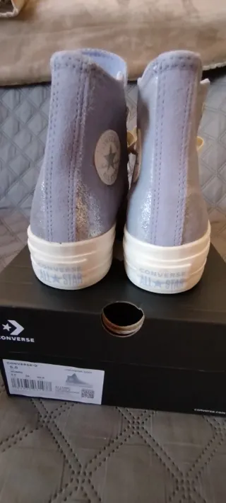 Converse All Star morado/plata talla 36