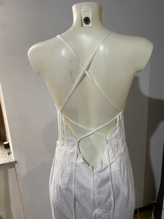 Abito lungo bianco perla