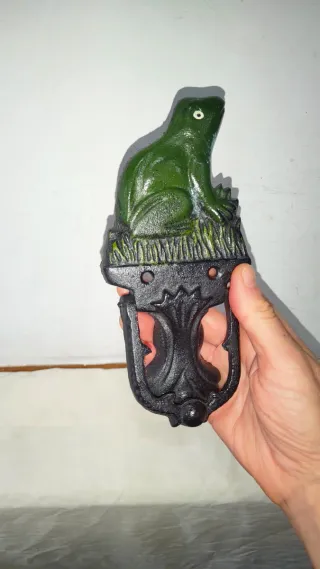 Aldaba llamador antiguo rana hierro macizo