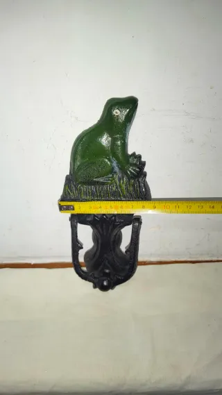 Aldaba llamador antiguo rana hierro macizo