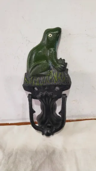 Aldaba llamador antiguo rana hierro macizo