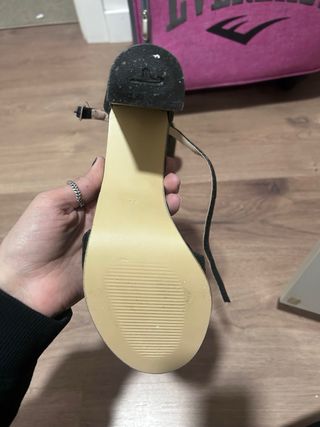 Zapatos de tacón negros mujer símil pie