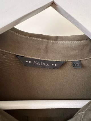 Camisa Salsa Verde y Blanca Degradada