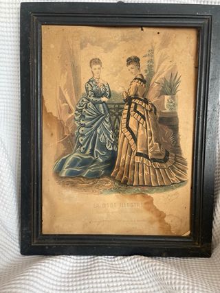 Litografía moda francesa La Mode Illustree.