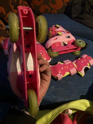 Patines rosas niña Talla 26-28 + protecciones