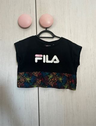 Camiseta Fila Crop Top Estampado Floral