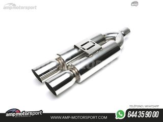 SILENCIOSO UNIVERSAL SALIDA DOBLE OVAL TIPO MOTO 92/87MM