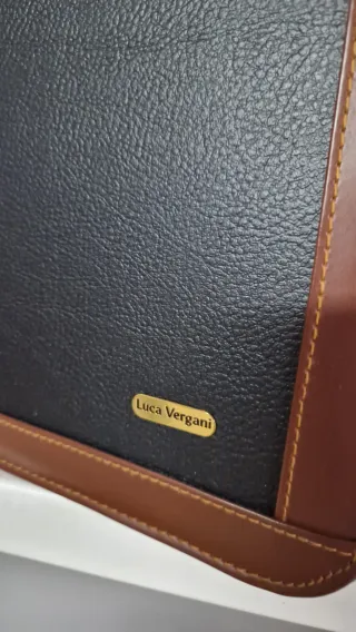 Maletín Piel ejecutivo Luca Vergani negro y marrón