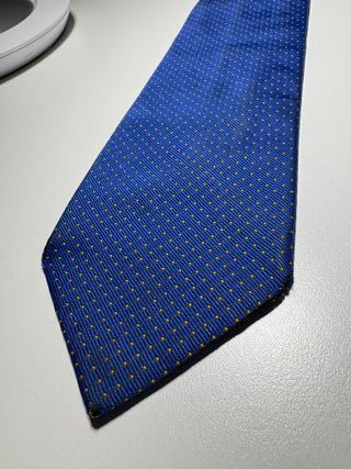 Corbata Andrew's Ties azul con puntos dorados