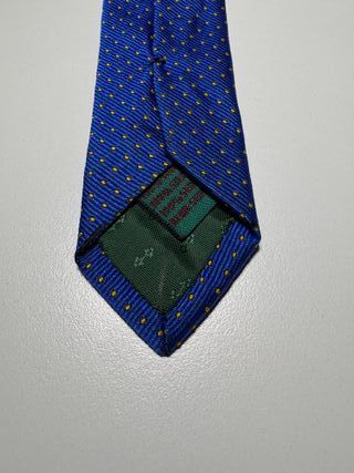 Corbata Andrew's Ties azul con puntos dorados