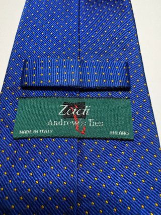 Corbata Andrew's Ties azul con puntos dorados