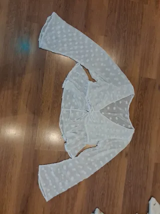 Blusa blanca holgada elegante talla M