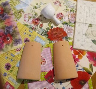 Set decorazioni decoupage tegole tovaglioli