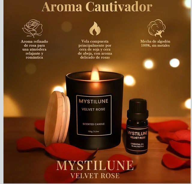 Confezione regalo Rosa eterna Cúpula + Candela + Olio