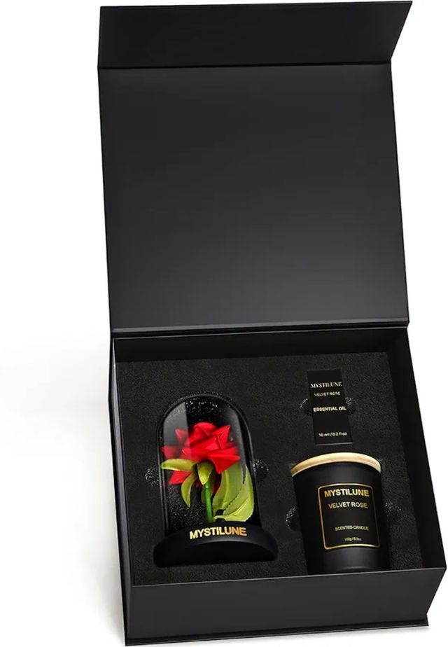 Confezione regalo Rosa eterna Cúpula + Candela + Olio