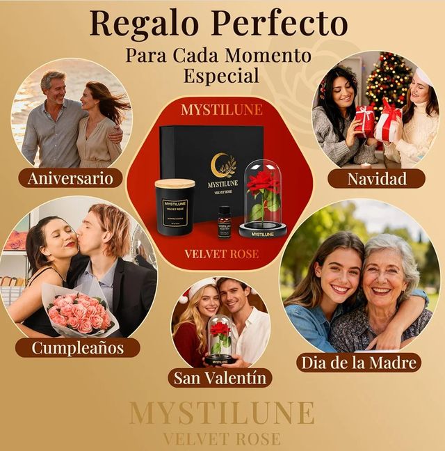 Confezione regalo Rosa eterna Cúpula + Candela + Olio