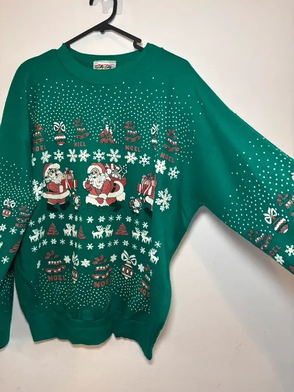 Felpa Natale USA M Verde Renne