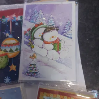 9 Biglietti Buon Natale Charro + Espositore