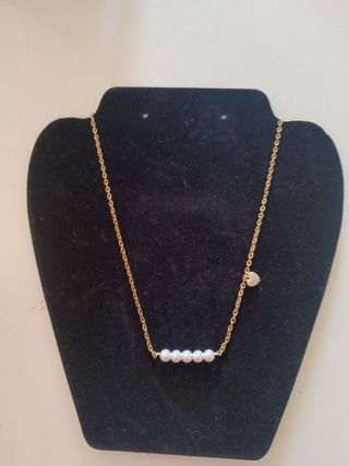 Gargantilla oro laminado 14k perlas