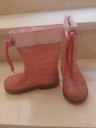 Botas de agua niña rosas