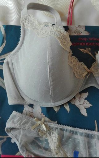 Conjunto lencería Women'secret Beige/Blanco