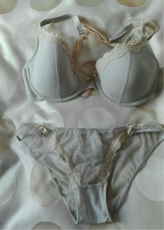 Conjunto lencería Women'secret Beige/Blanco