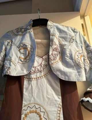 Traje de Flamenca Azul y Marrón