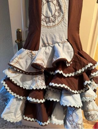 Traje de Flamenca Azul y Marrón