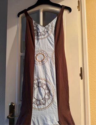 Traje de Flamenca Azul y Marrón