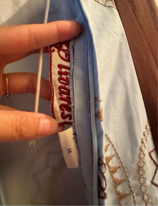 Traje de Flamenca Azul y Marrón