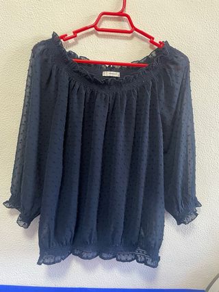 Blusa elegante Mango azul